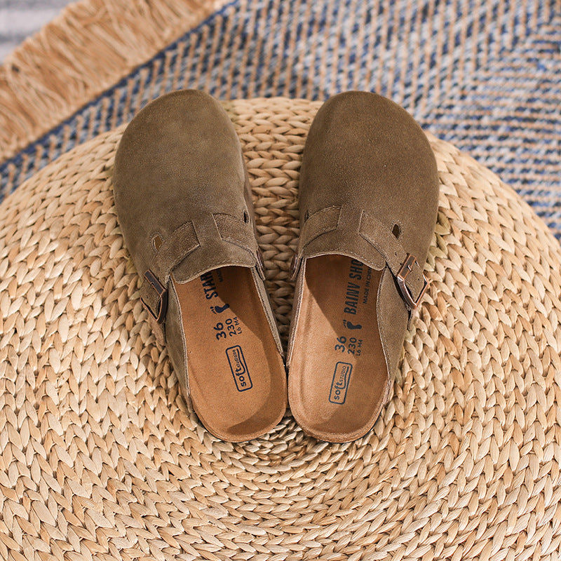 French Retro Suede Clogs