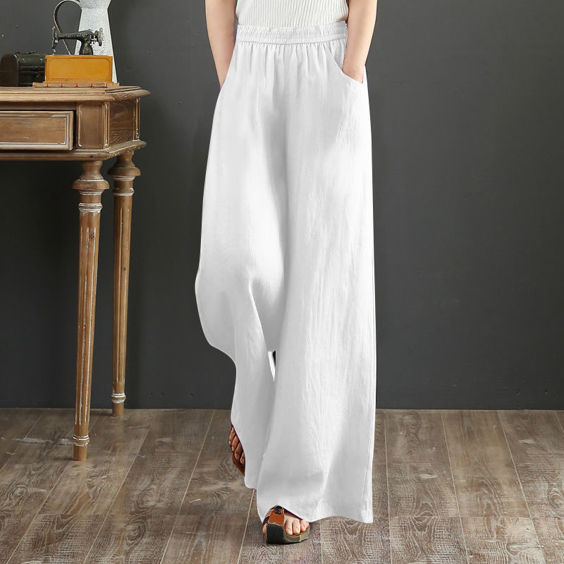 Pure Linen Loose Wide-Leg Pants