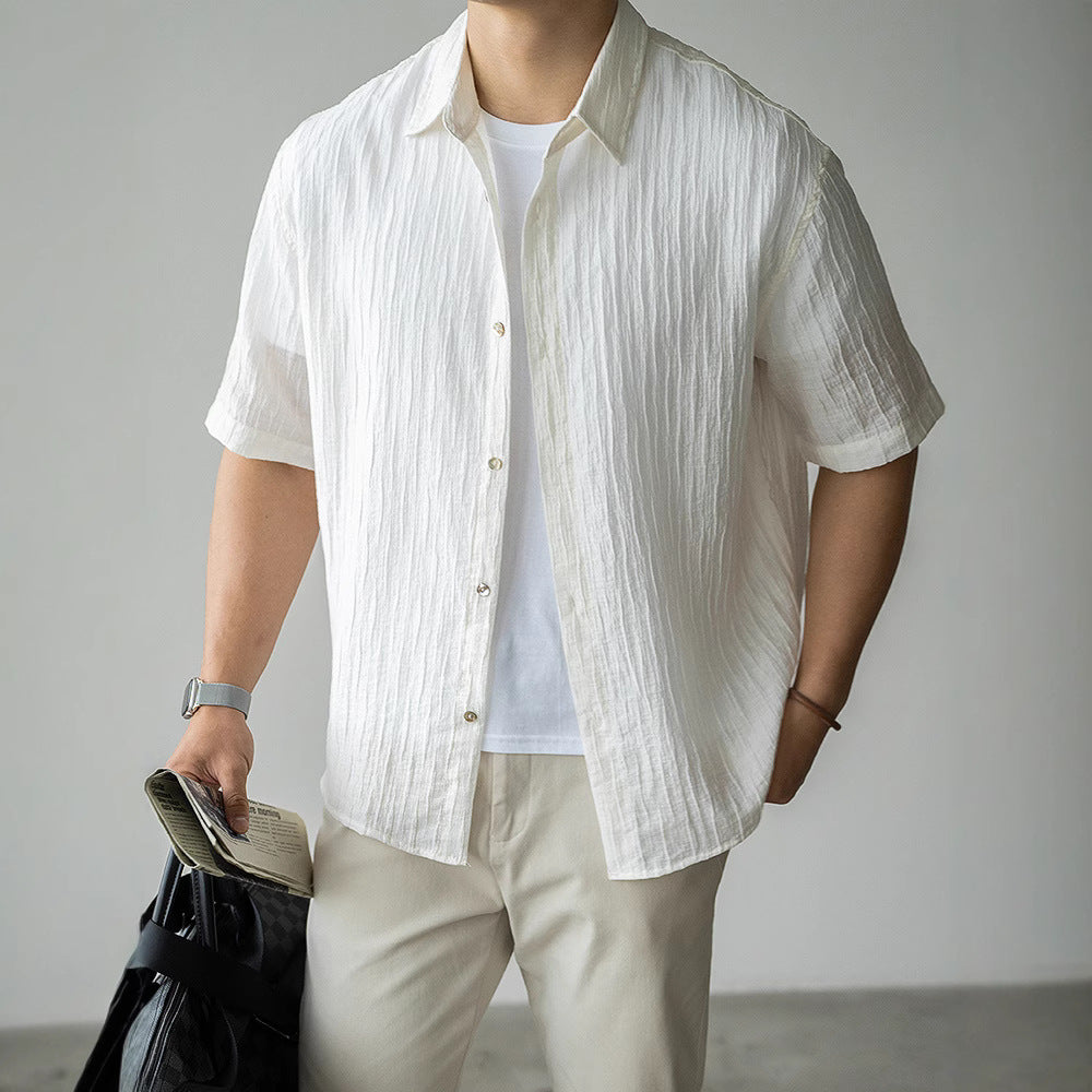 Lapel Short Sleeve Business Shirt