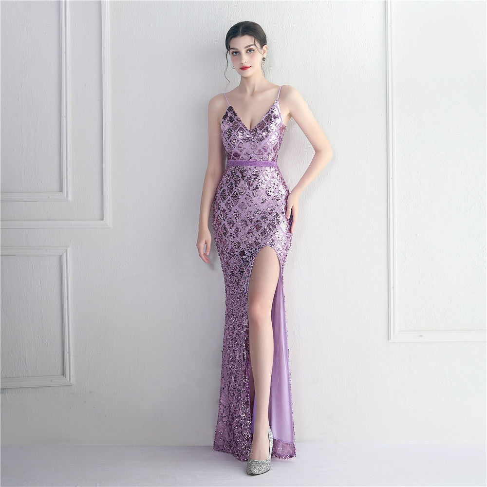 Regal Sequin Long Dress