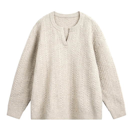 Retro Textured Knit Sweater