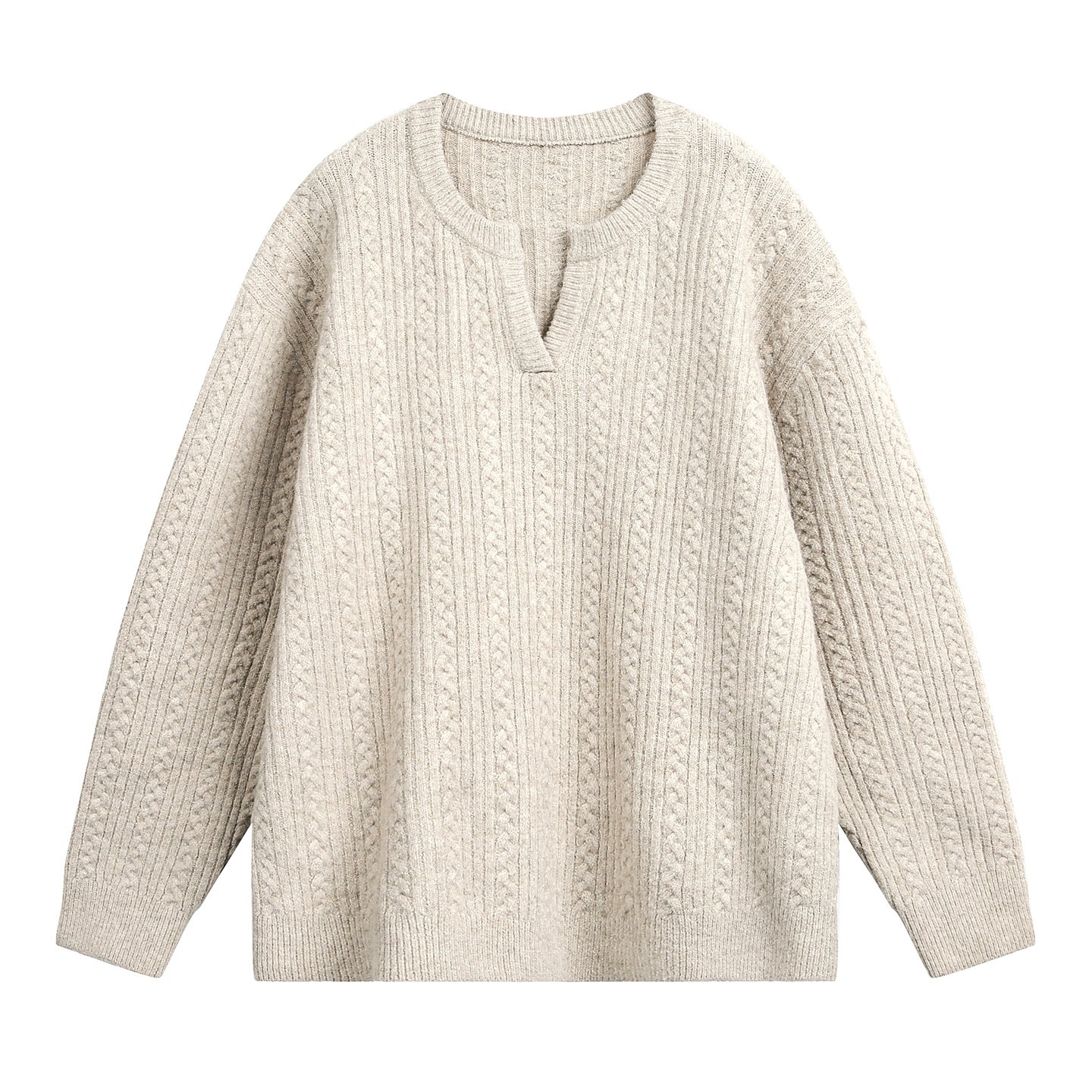 Retro Textured Knit Sweater