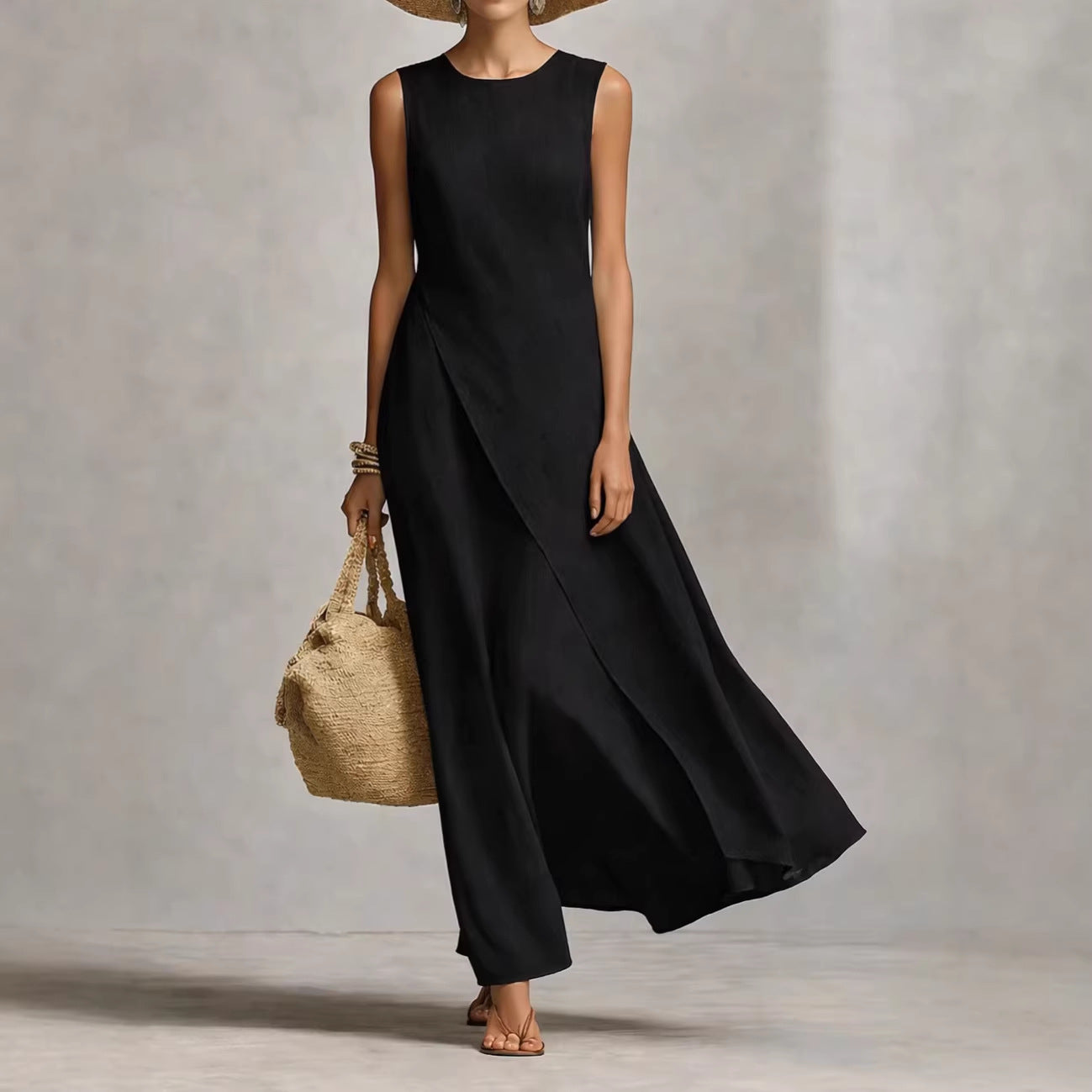 Asymmetrical Hem Modern Style Dress
