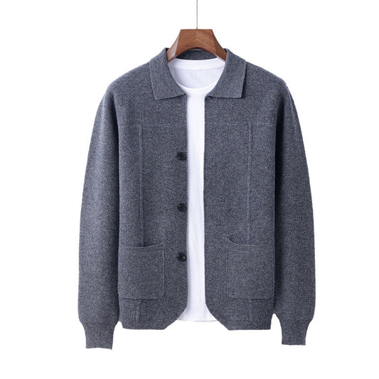 Men’s Lapel Cardigan Sweater