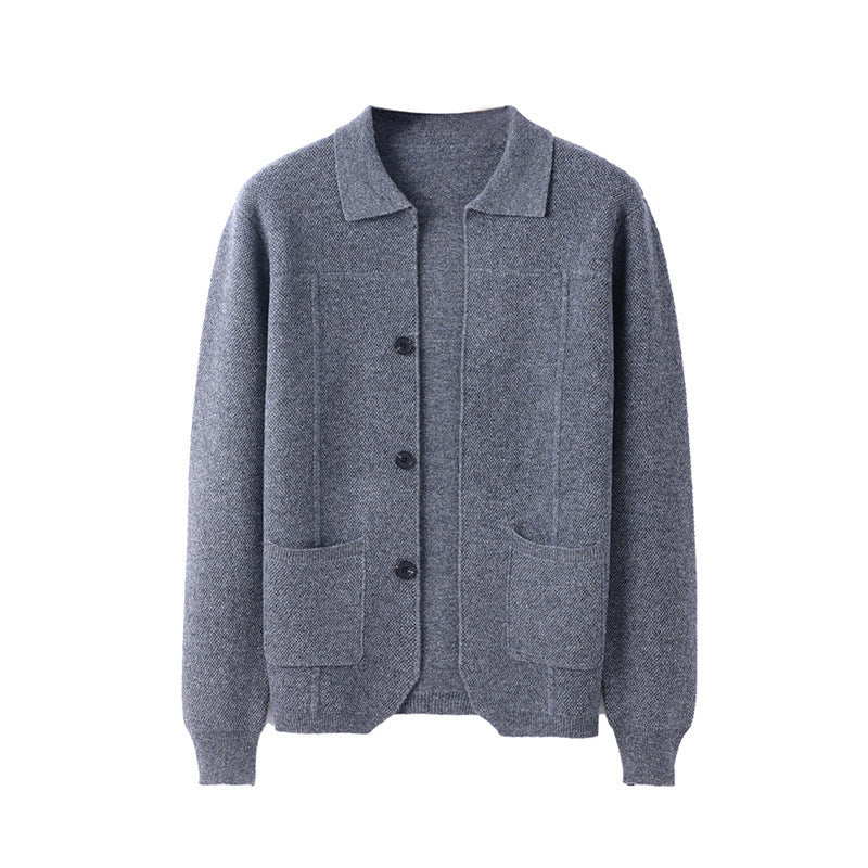 Men’s Lapel Cardigan Sweater