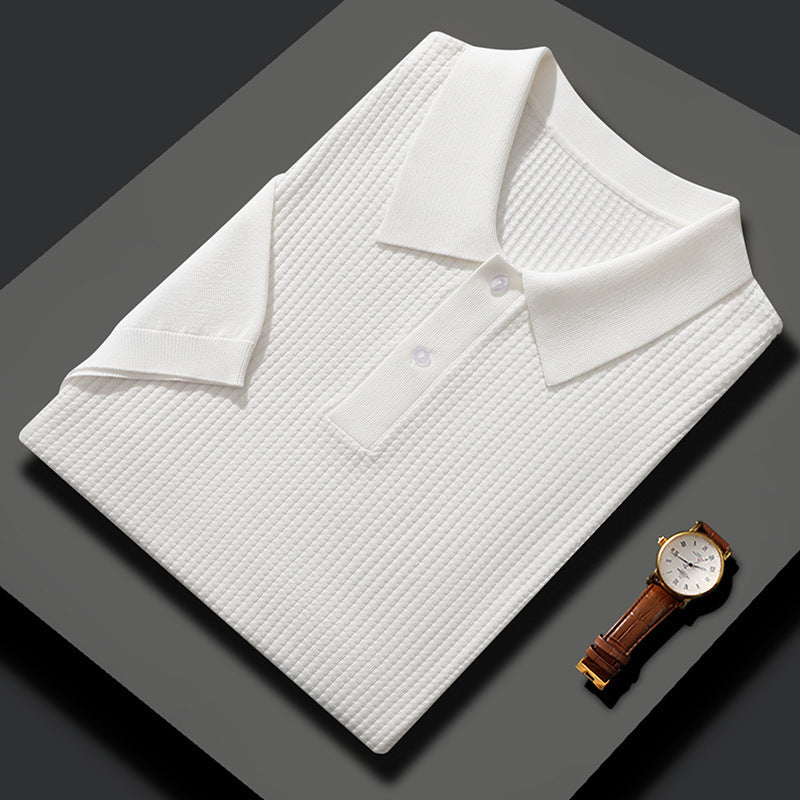 Casual Solid Color Wool Knitted Polo