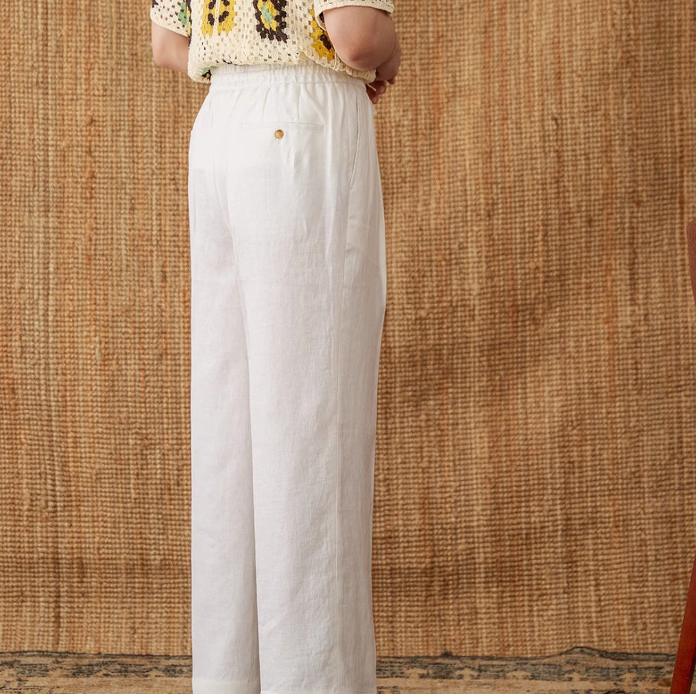 Linen High Waist Lace Trousers