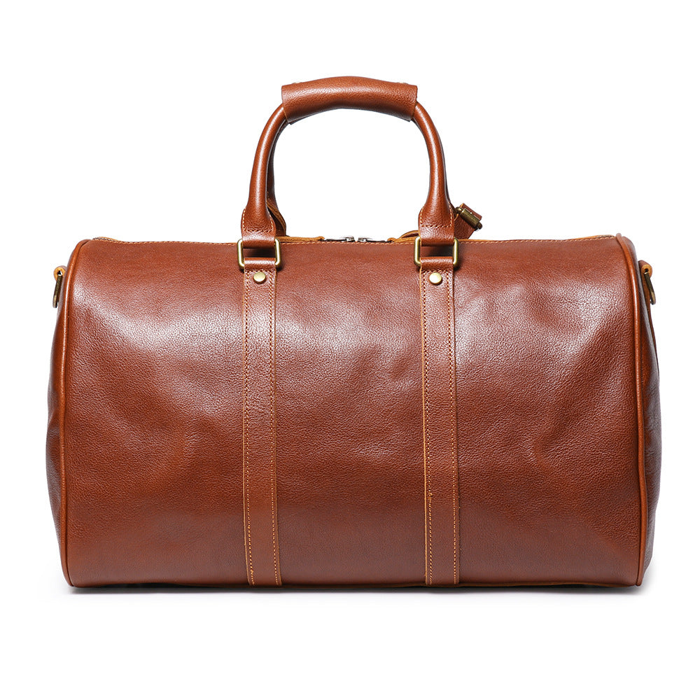Retro Style Leather Crossbody Gym Bag