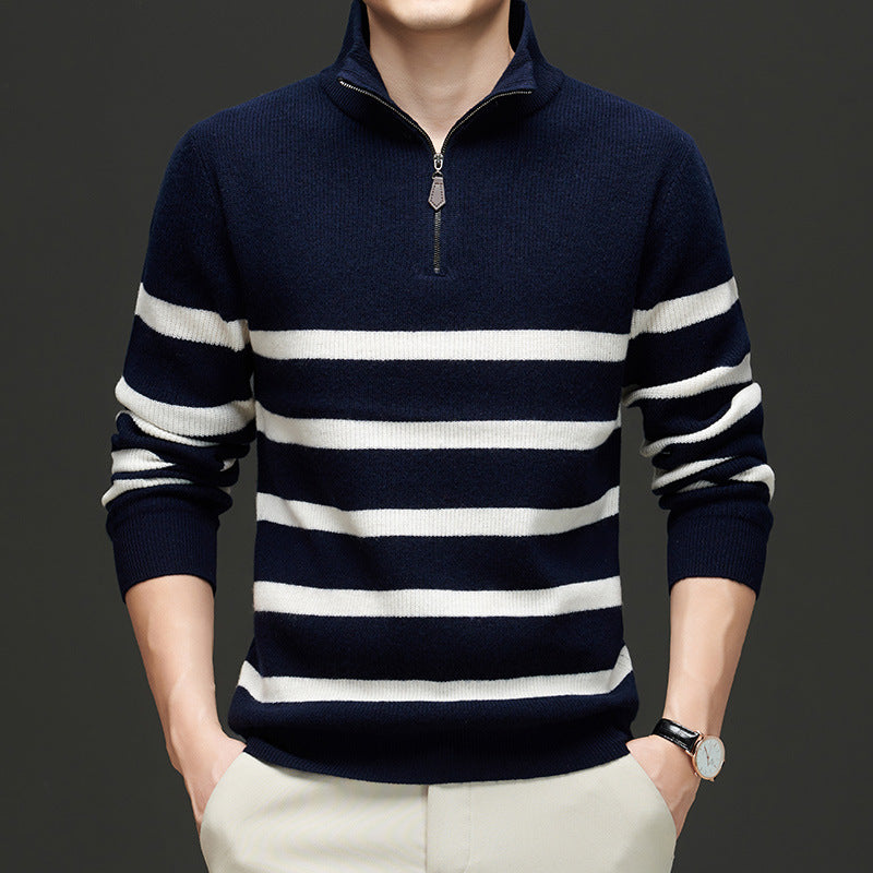 Gentleman Style Striped Sweater