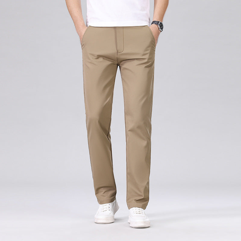 Stretch Slim-Fit Straight-Leg Pants
