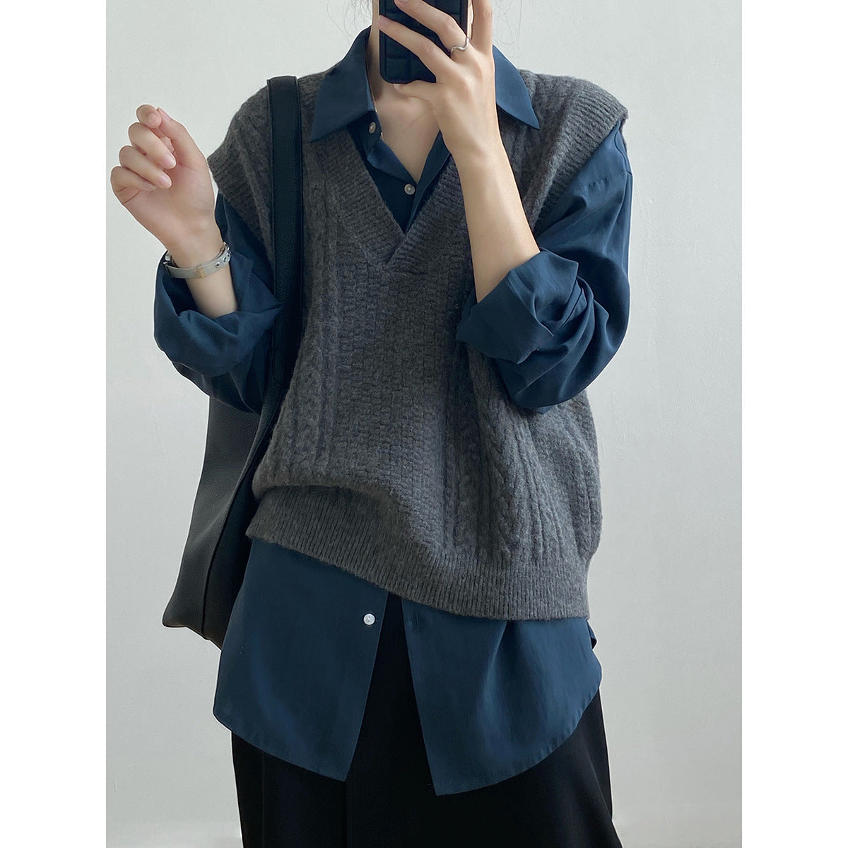 Retro Twist Vest Sweater