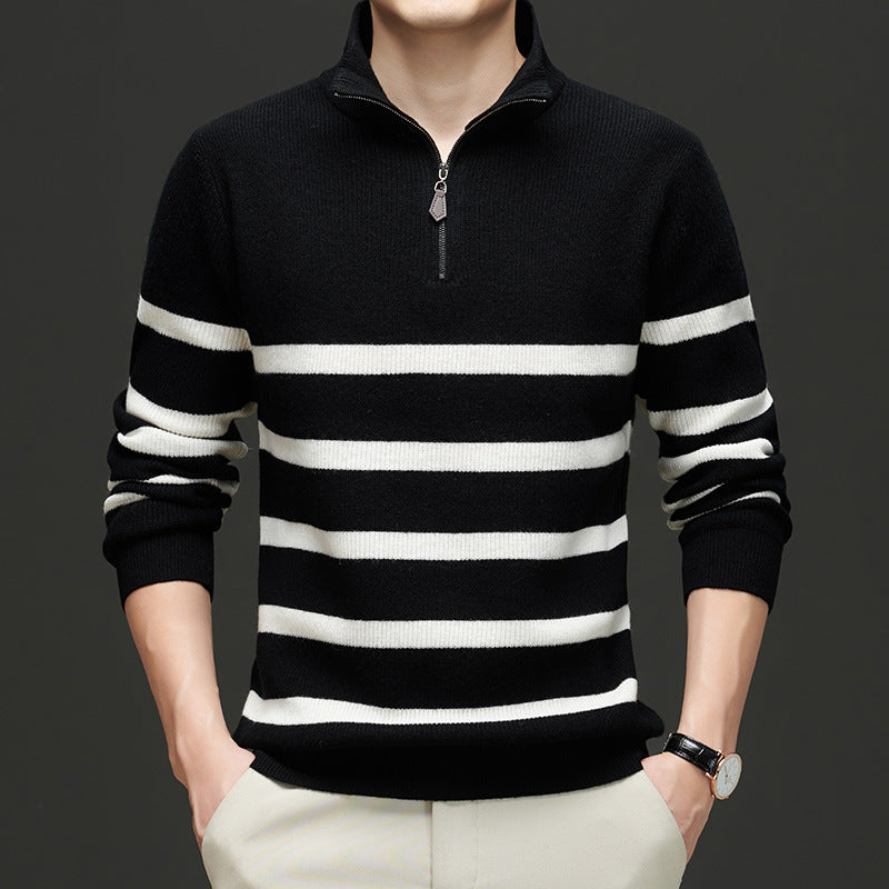 Gentleman Style Striped Sweater