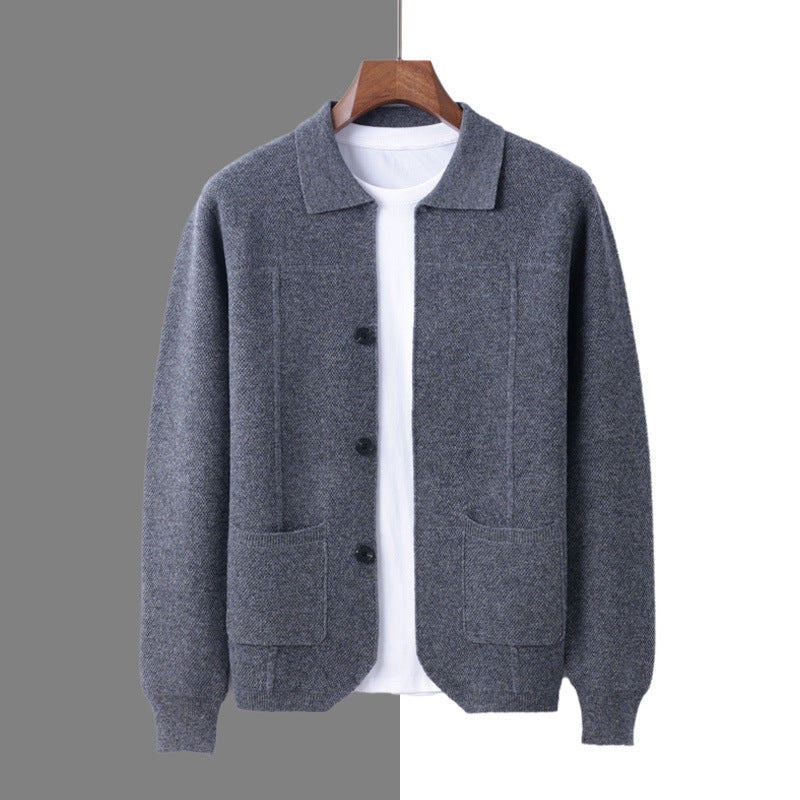 Men’s Lapel Cardigan Sweater