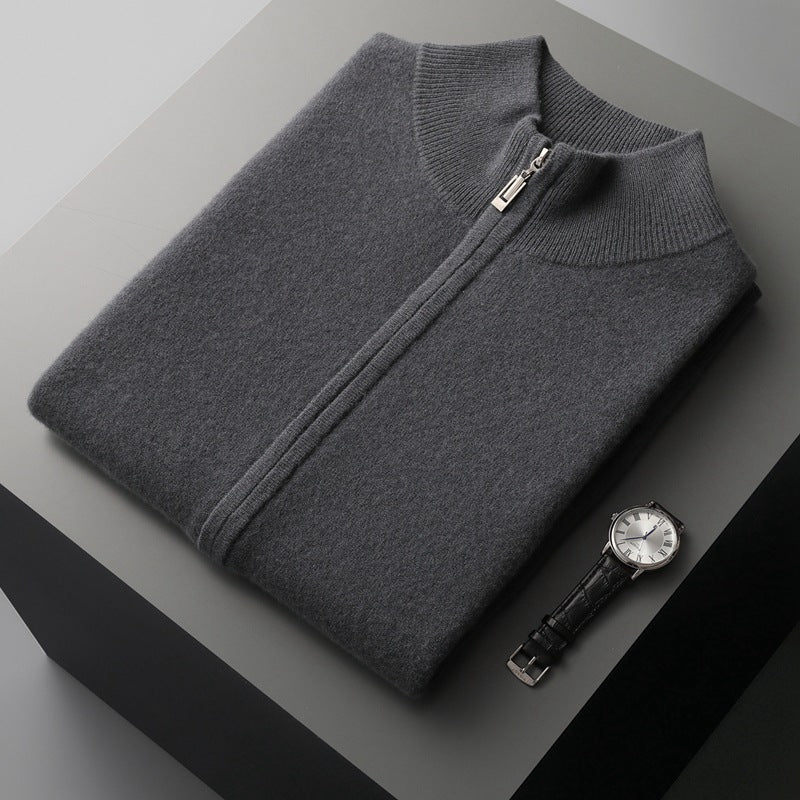 Waistcoat Mock Neck Zip Sweater