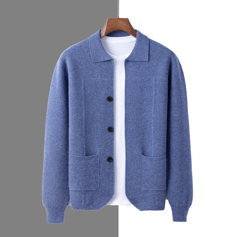 Men’s Lapel Cardigan Sweater