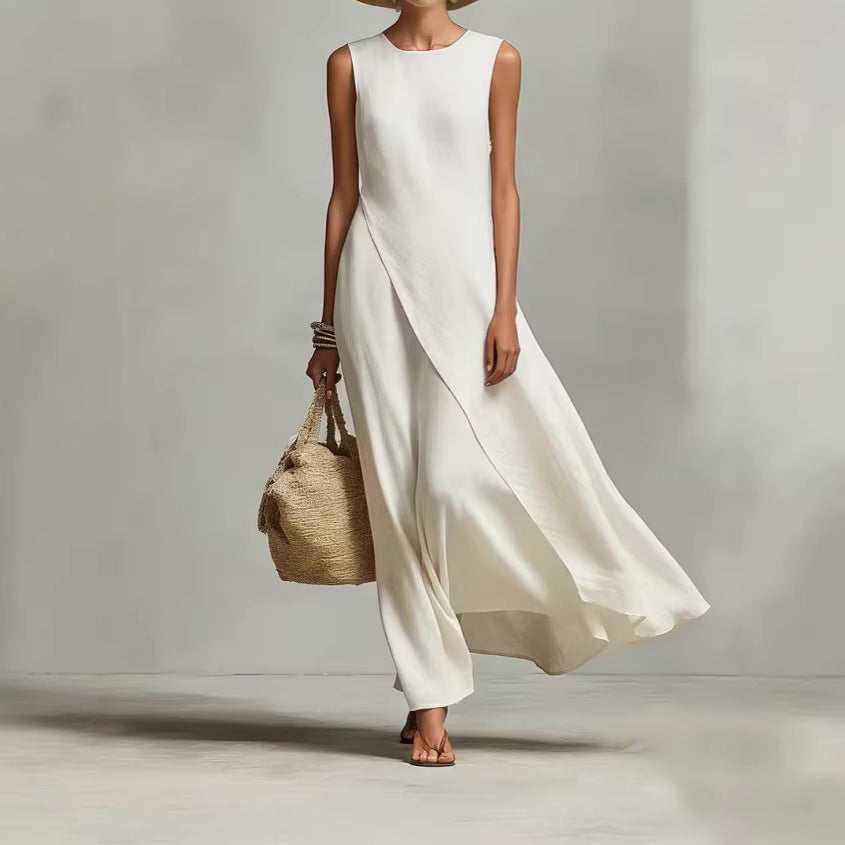Asymmetrical Hem Modern Style Dress