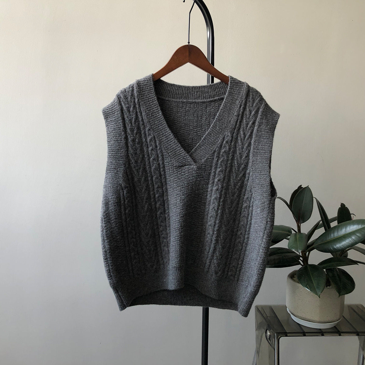 Retro Twist Vest Sweater